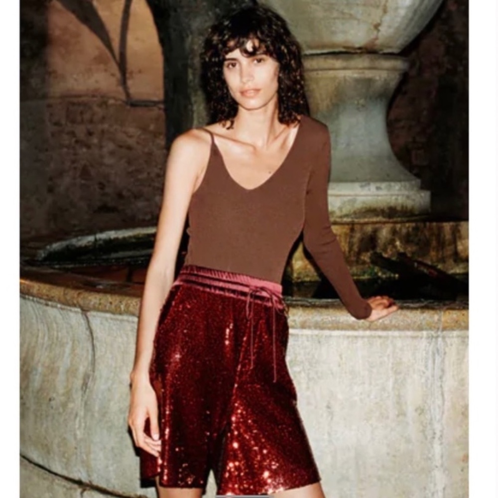ZARA SEQUIN SHORTS, NWT